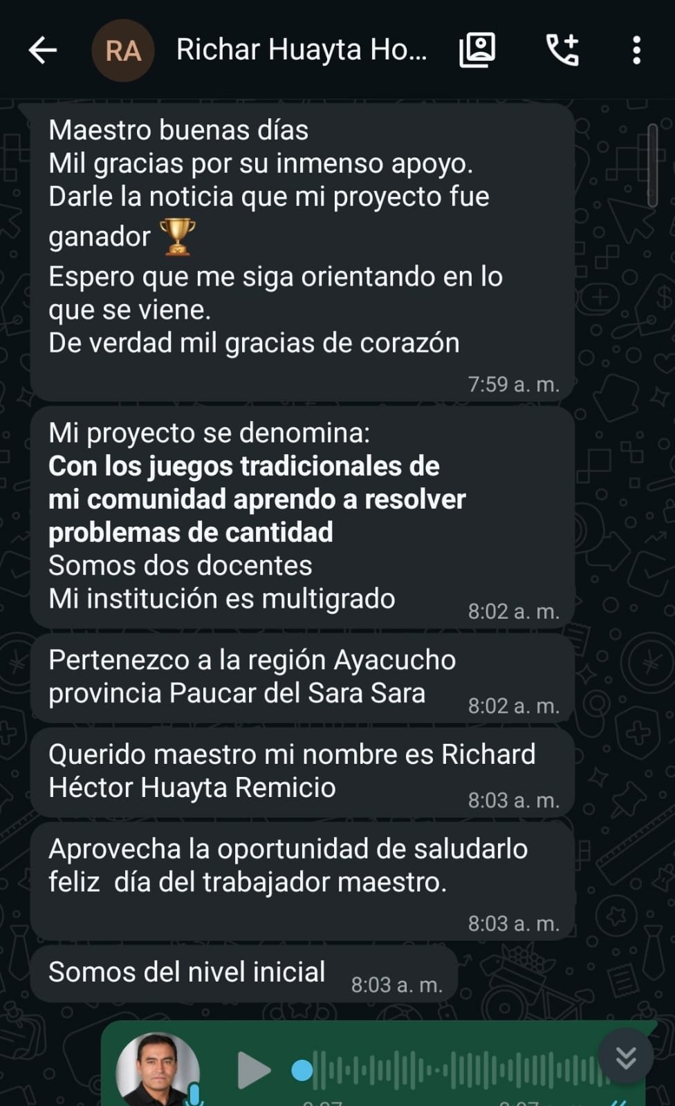 Testimonio de participante 13 sobre el acompañamiento en proyectos de innovación