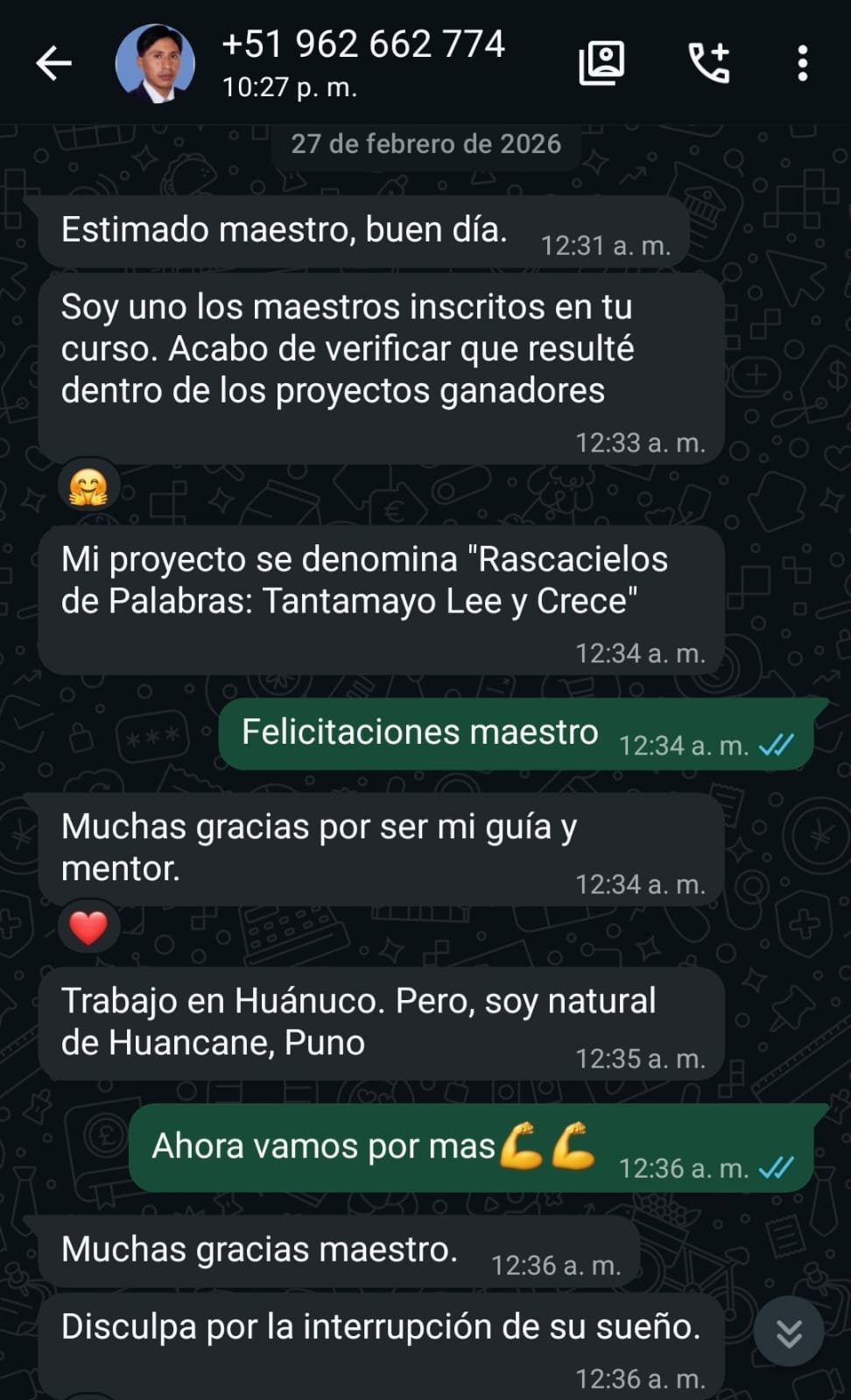 Testimonio de participante 14 sobre el acompañamiento en proyectos de innovación