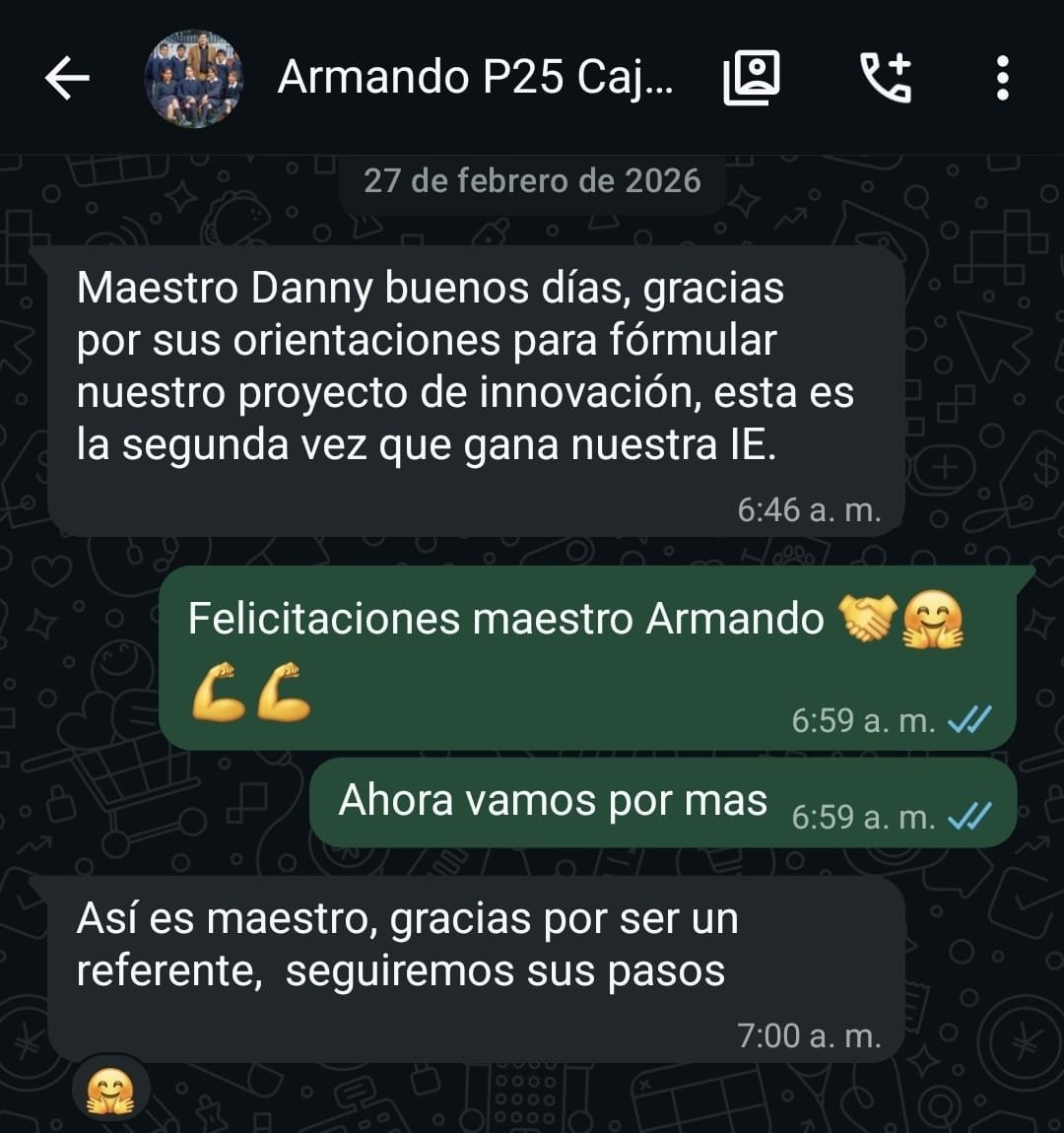 Testimonio de participante 15 sobre el acompañamiento en proyectos de innovación