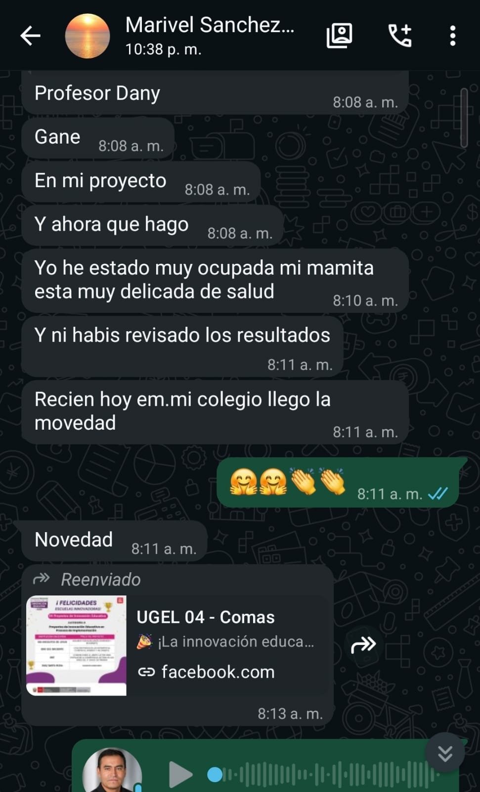 Testimonio de participante 4 sobre el acompañamiento en proyectos de innovación