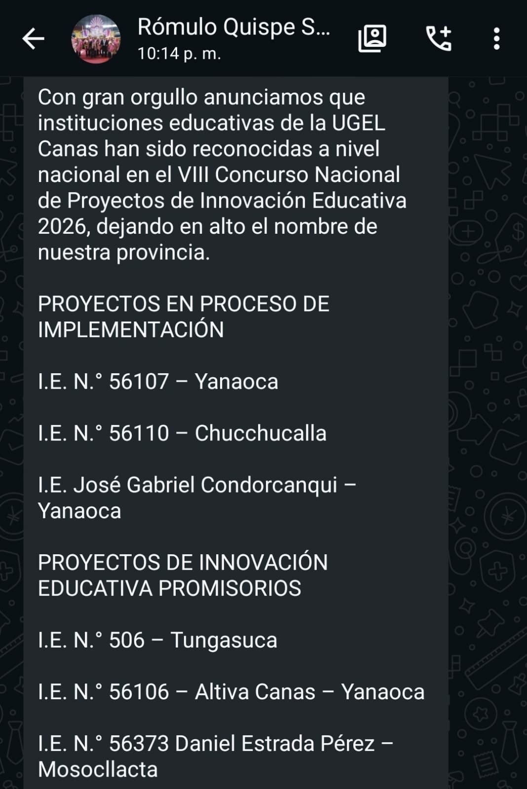 Testimonio de participante 6 sobre el acompañamiento en proyectos de innovación