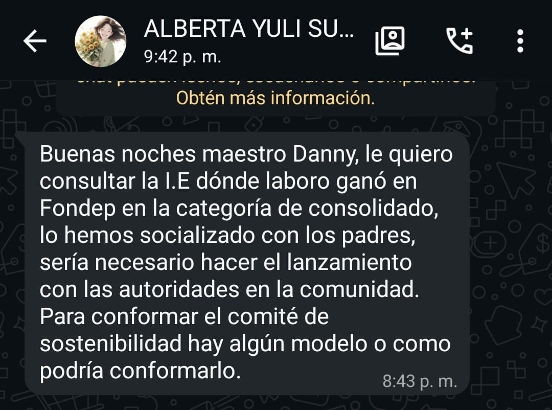 Testimonio de participante 7 sobre el acompañamiento en proyectos de innovación